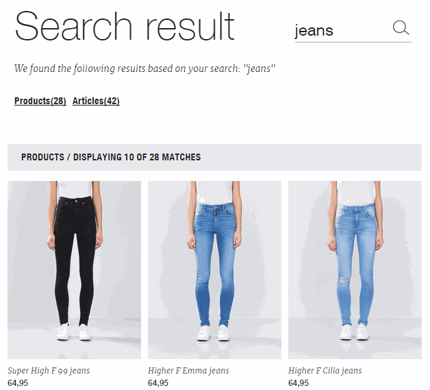 Searching for jeans