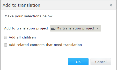 Add to translation dialog in Episerver Languages gadget
