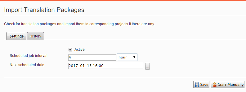 Translation scheduled job in Episerver for importing translations