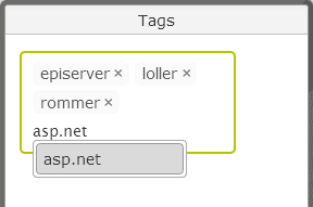 Tags selection