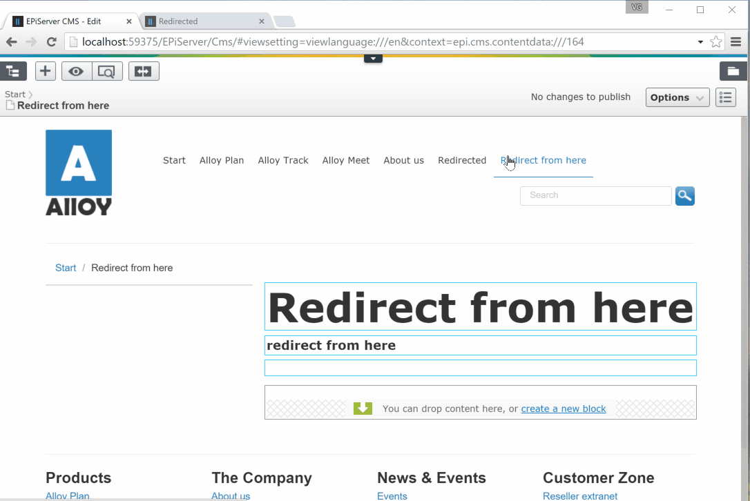 Redirect visitor group demo animation