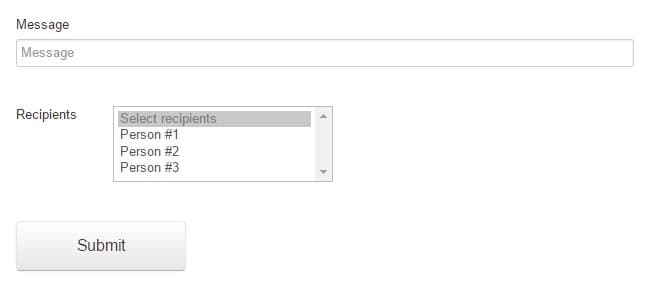 Screenshot of the form