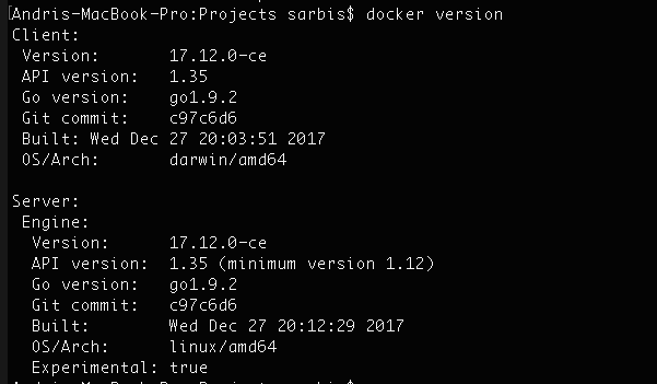 Docker version