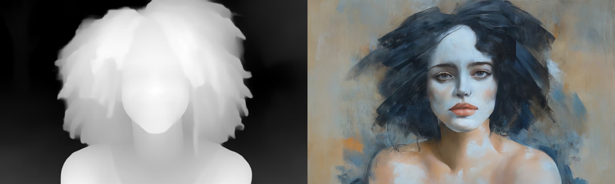 A painting of a woman (SDXL, Proteus v0.4 checkpoint)