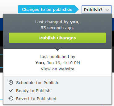 Publish Changes button