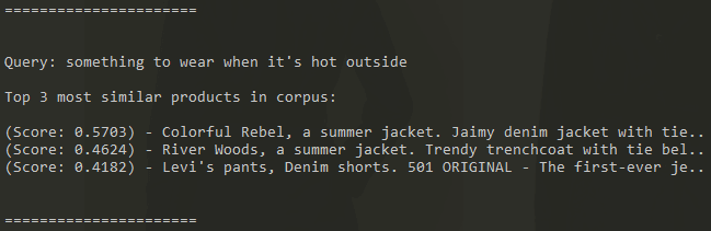 Semantic search results for 'something to wear when it's hot outside'