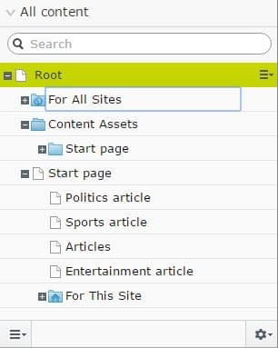Unfiltered content tree component in Episerver