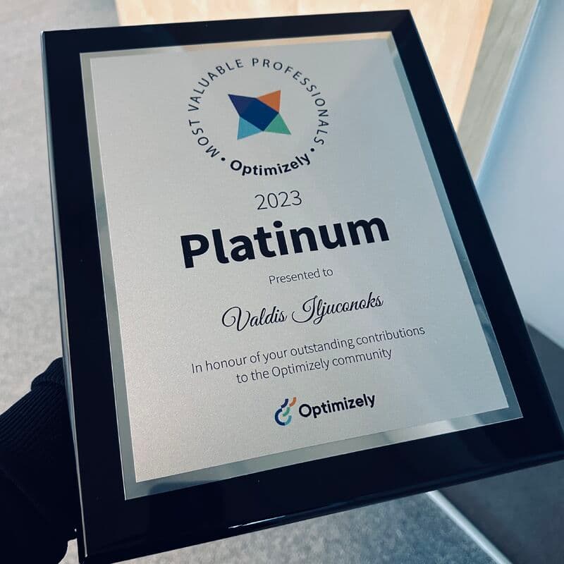 Valdis Iljuconoks OMVP Platinum award
